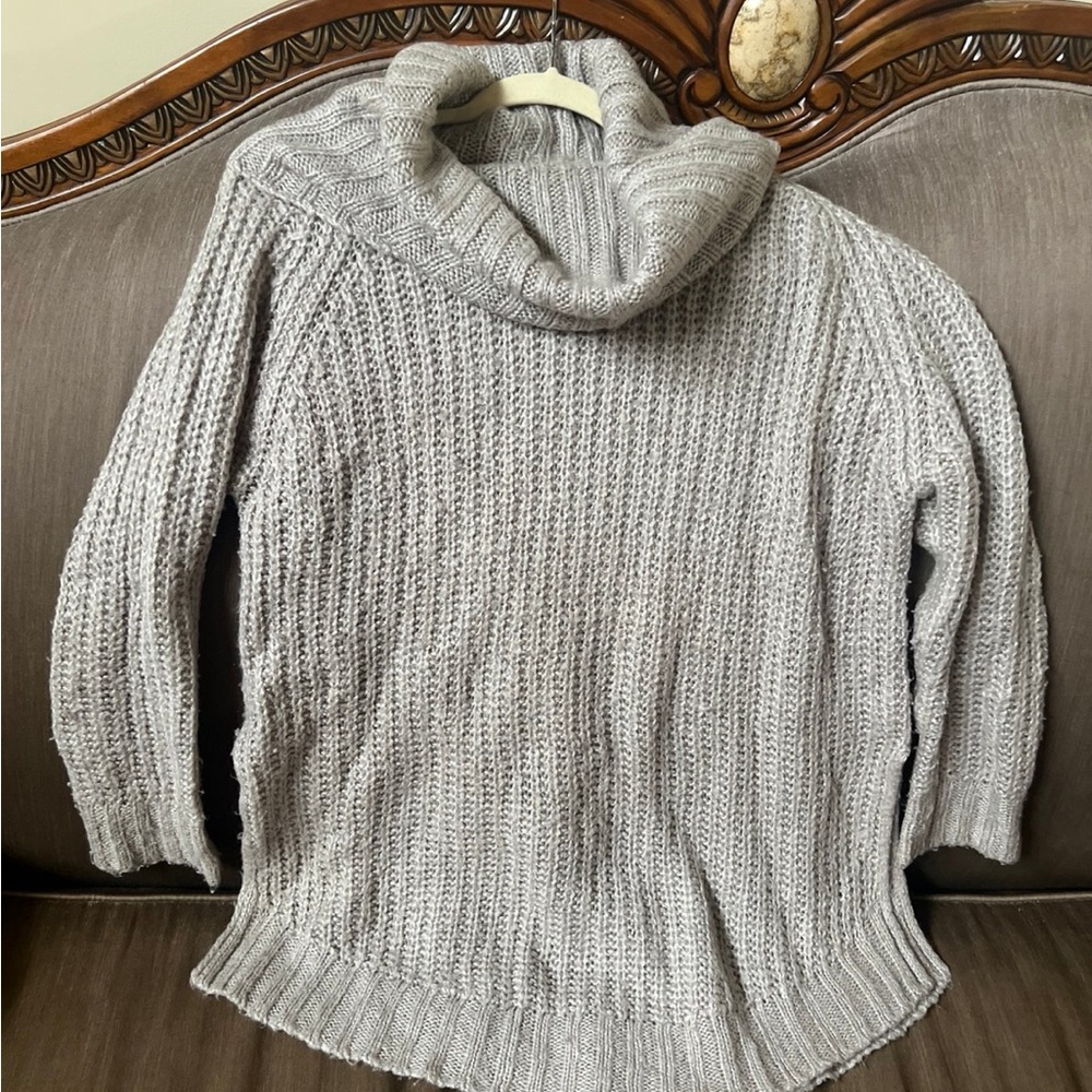 Dreamers Light Gray Cowl Neck Sweater